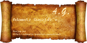 Adametz Gusztáv névjegykártya